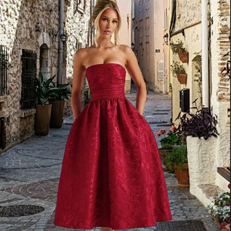 Giyu Club Evening Party Dresses Women 2025 Summer Sexy Bow Halter Long Dress Elegant Jacquard Lace Up Backless Birthday Robe